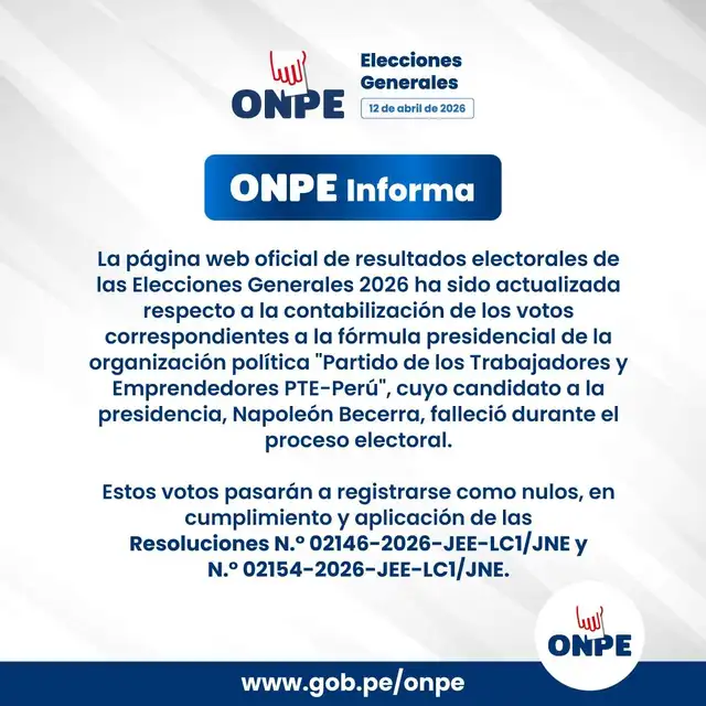 Comunicado de la ONPE