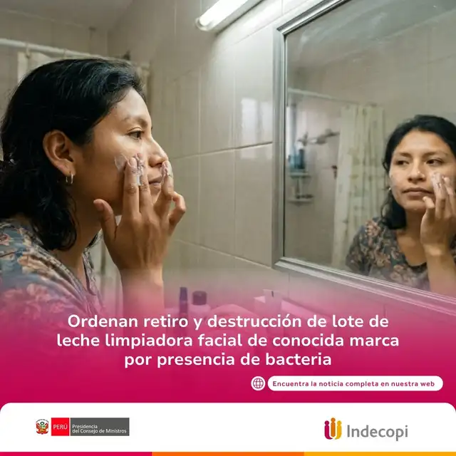 Indecopi ordena retirar una famosa limpiadora facial contaminada con bacterias. Indecopi ordena retirar una famosa limpiadora facial contaminada con bacterias.