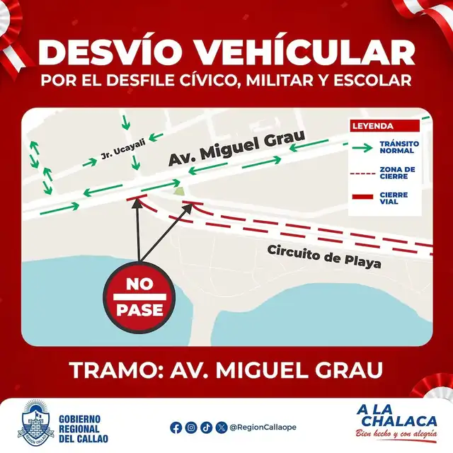 Desvío Vehícular por Miguel Grau. Desvío Vehícular por Miguel Grau.