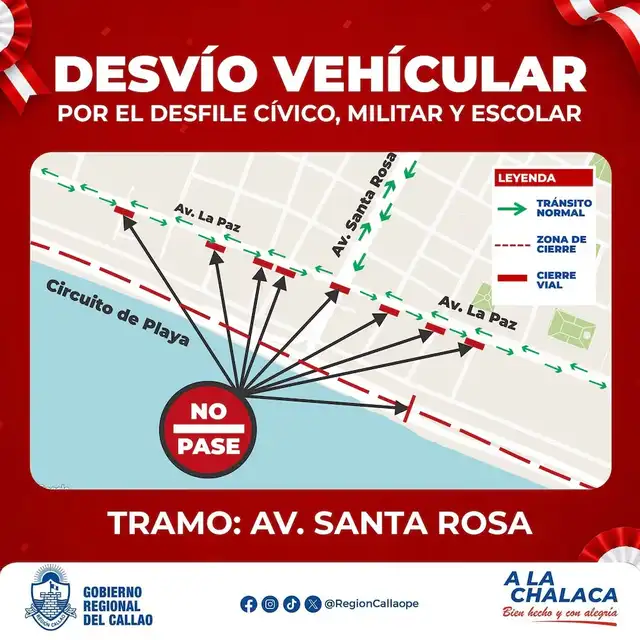 Desvío Vehícular por Av. Santa Rosa. Desvío Vehícular por Av. Santa Rosa.