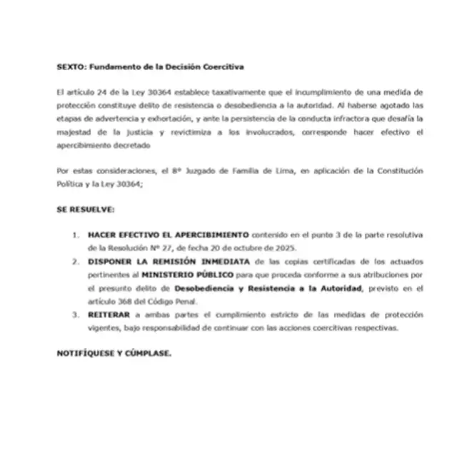  Octavo Juzgado de Familia pide prisión efectiva para Pamela López 