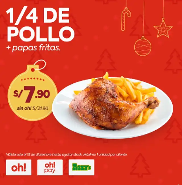Roky's se vuelve loco y ofrece 1/4 de pollo a solo S/7,90. Roky's se vuelve loco y ofrece 1/4 de pollo a solo S/7,90.