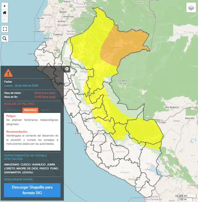 Aviso Meteorológico N.° 135. Aviso Meteorológico N.° 135.