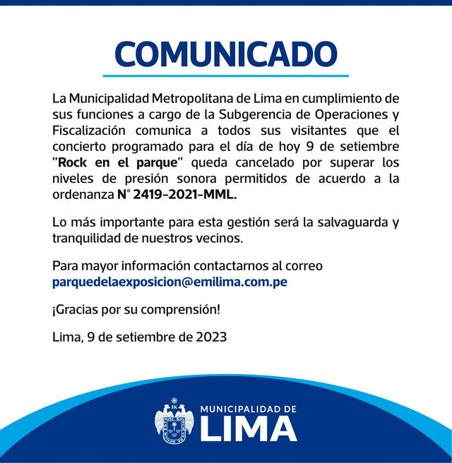 Municipalidad de Lima. 