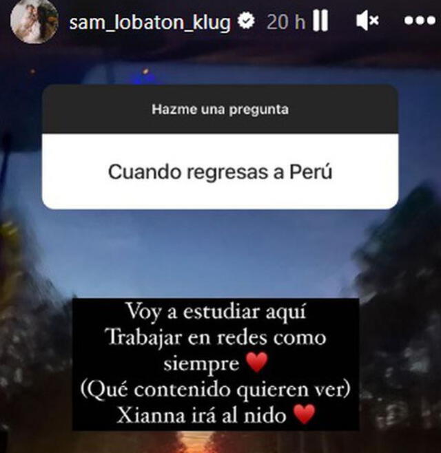 Post de Samahara Lobatón. Foto: Instagram 