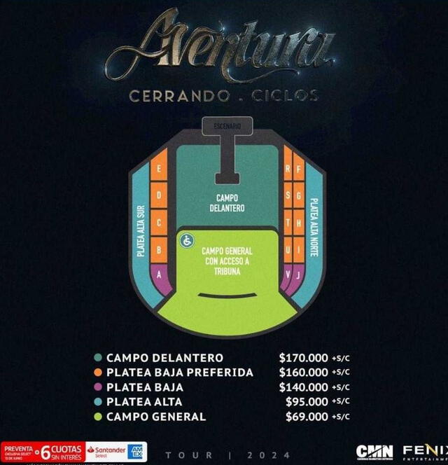 Aventura en Argentina 2024: precios, zonas y dónde comprar boletos para el tour 'Cerrando Ciclos'
