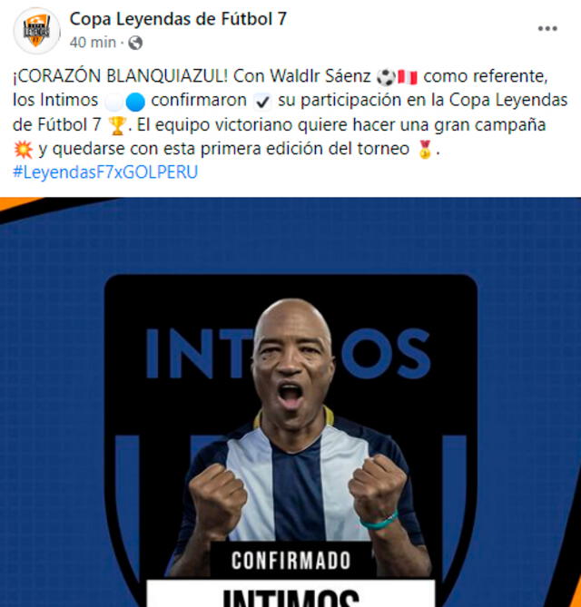 Waldir Sáenz volverá a vestirse de corto por Alianza Lima. | FUENTE: Facebook.   