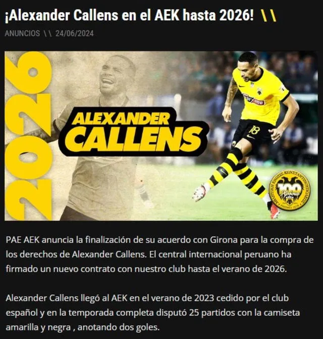 <em>¡Alexander Callens en el AEK hasta 2026!</em>   