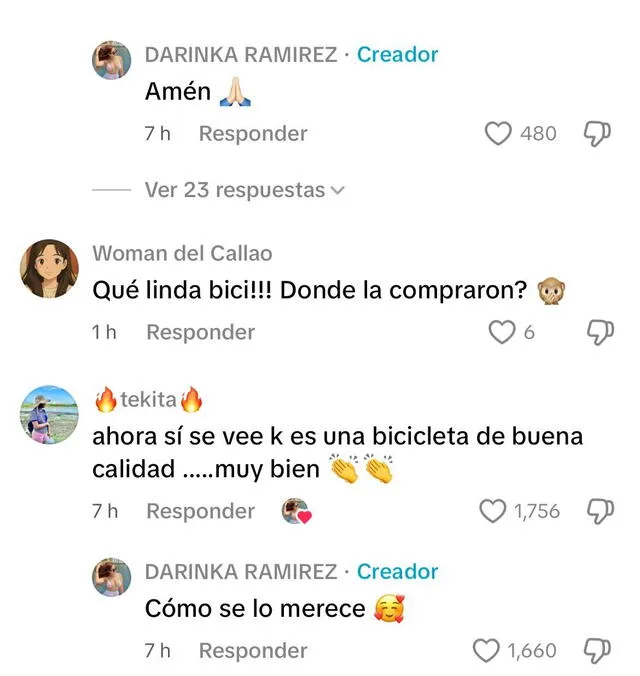 <em>Darinka Ramírez apoya comentarios de usuarios. Captura: TikTok</em> <em>Darinka Ramírez apoya comentarios de usuarios. Captura: TikTok</em>