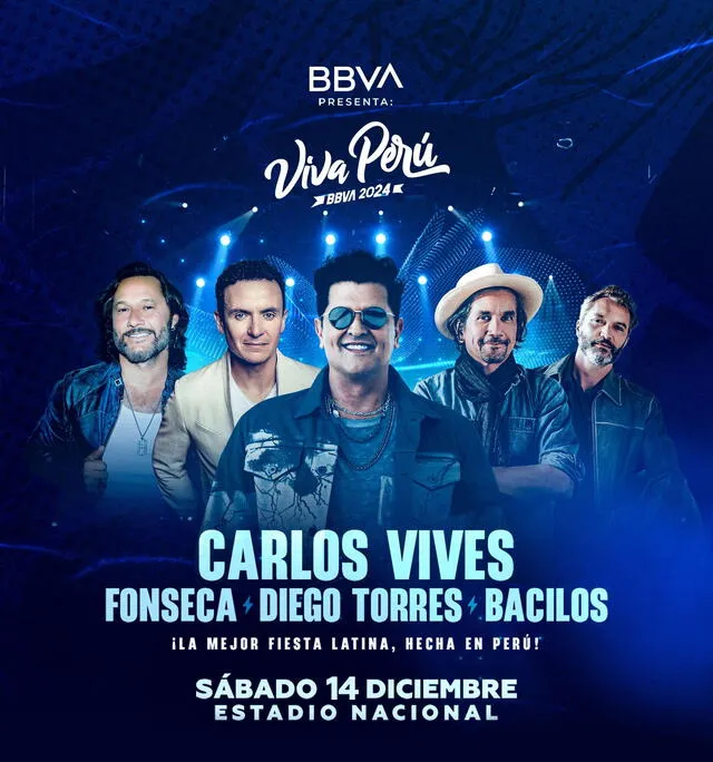 Carlos Vives cantará el 14 de diciembre en Lima.  