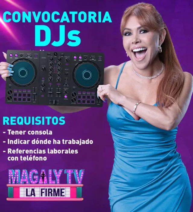 <strong>Convocatoria para ser DJ de Magaly Medina.</strong> 