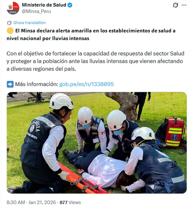 O Alerta Amarelo Minzah foi emitido em todo o país devido às fortes chuvas.