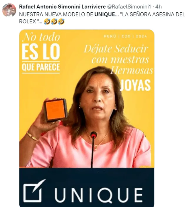 Peruanos en X se vacilan tras declaraciones de Dina Boluarte. Foto: X   