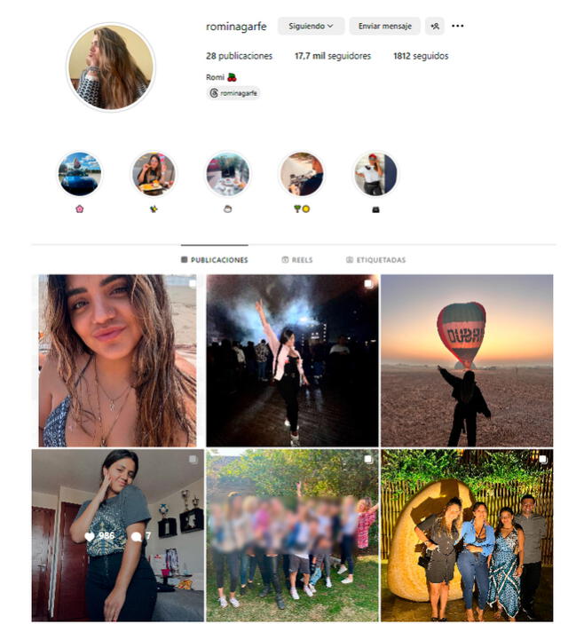 Romina Garfe eliminó todas las fotos con 'Canchita' Gonzales de su feed en Instagram.