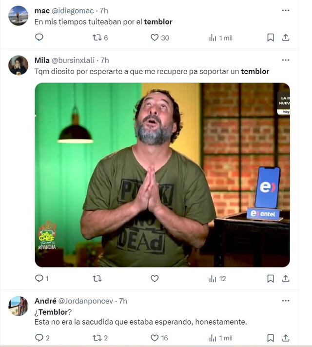 Los comentarios en redes se hicieron virales luego del temblor.