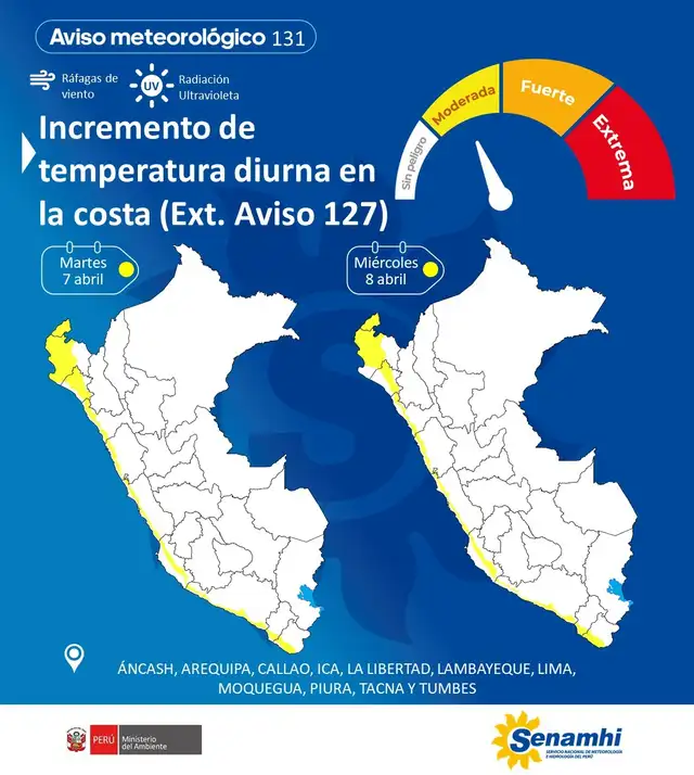 Aviso meteorológico N.° 131.