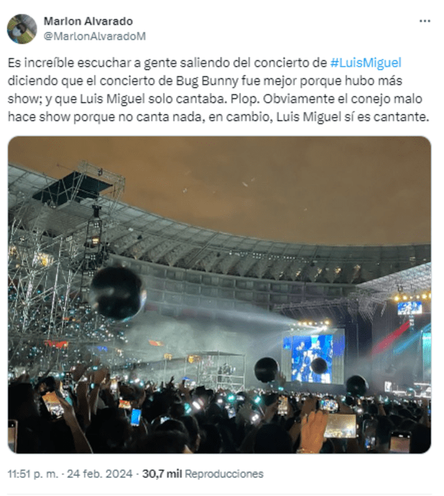 Fans de Luis Miguel abren polémica por su concierto en Lima.