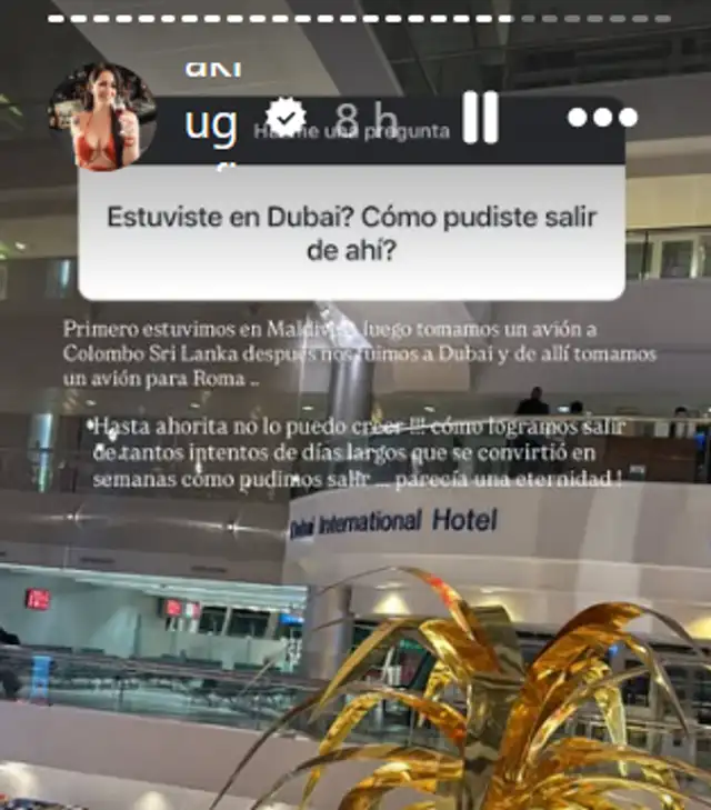 Melissa Klug cuenta que ya se encuentra en Europa y fuera de peligro.