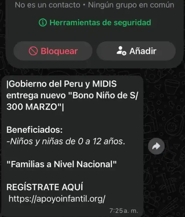 Alerta por fraude: Falso bono de escolaridad circula vía WhatsApp.