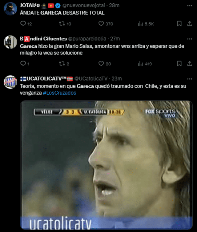 Chilenos en X explotan contra Ricardo Gareca tras gol de Bolivia.