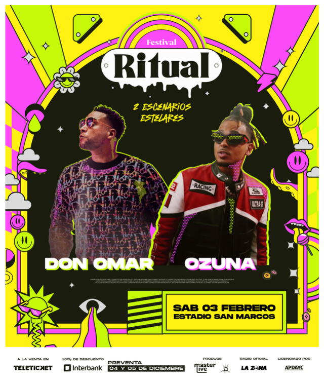 Flyer de Don Omar y Ozuna en el Festival Ritual.
