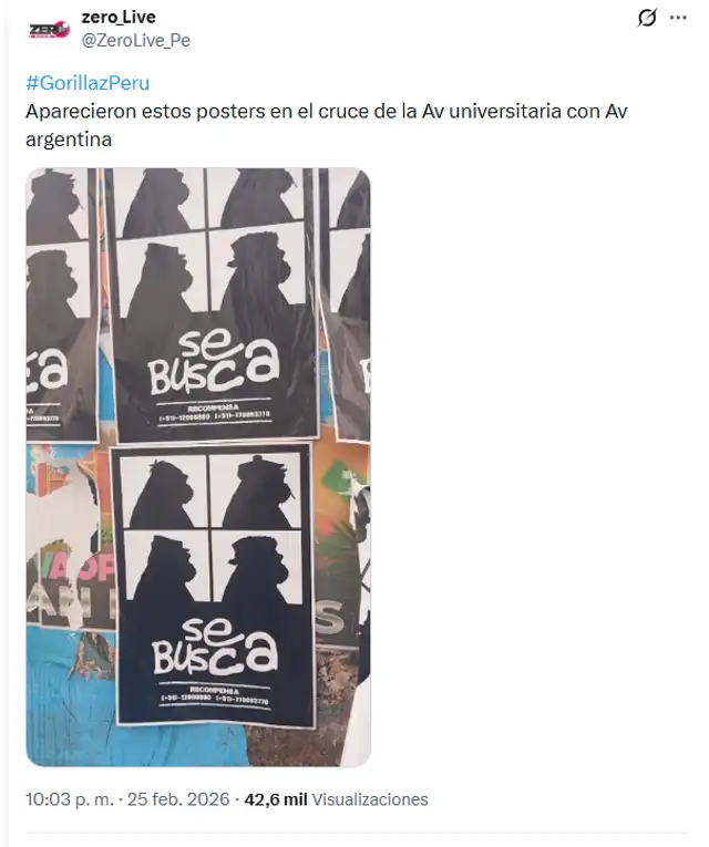 Concierto de Gorillaz en Lima 2026 Concierto de Gorillaz en Lima 2026