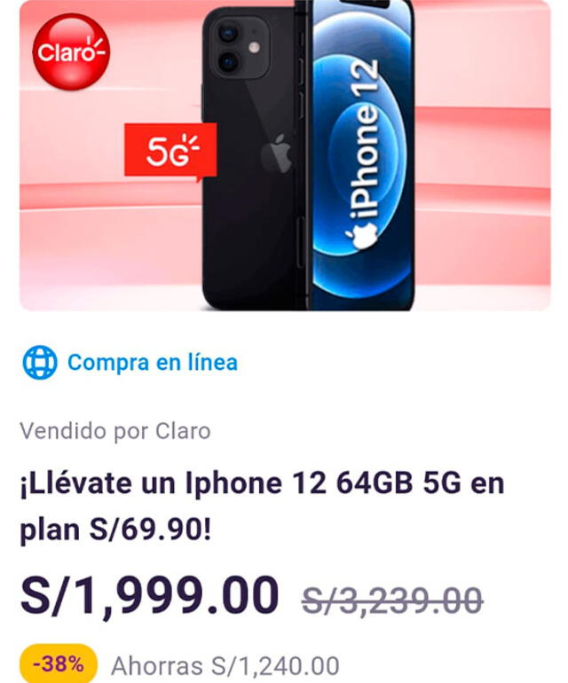 Iphone en oferta con Yape. Foto: Captura app Yape   