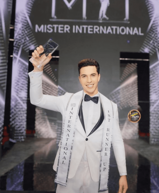 Estefano Balarín feliz con su participación en el Mister International.  