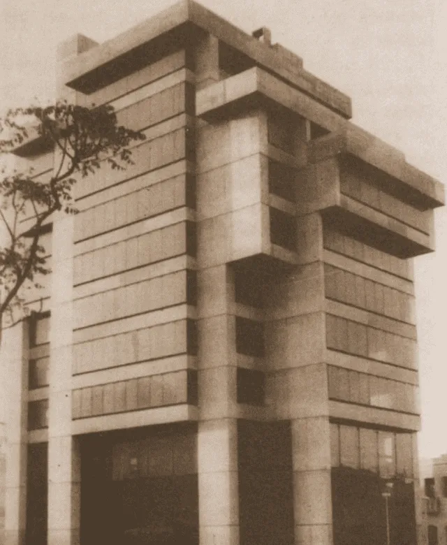 Edificio del Banco Central Hipotecario en 1970