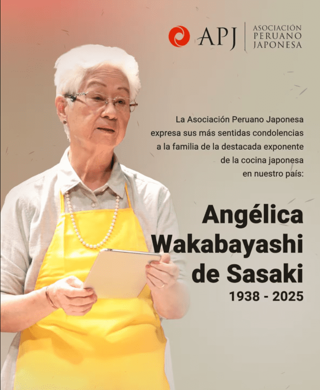 Angélica Wakabayashi de Sasaki falleció.