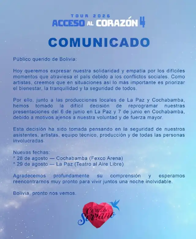 Corazón Serrano hace importante anuncio.