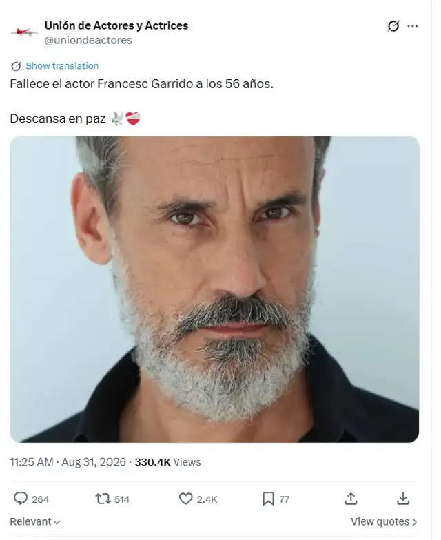 ¡LUTO EN LA TV! Famoso actor fallece inesperadamente cuando estaba a punto de estrenar su último telenovela