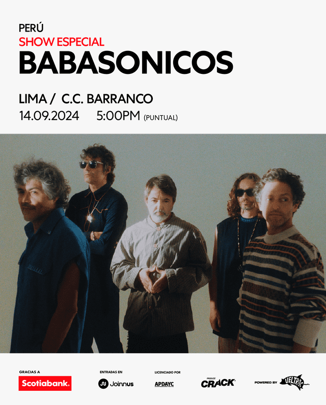 Los babasonicos vuelven a Lima en septiembre del 2024.  