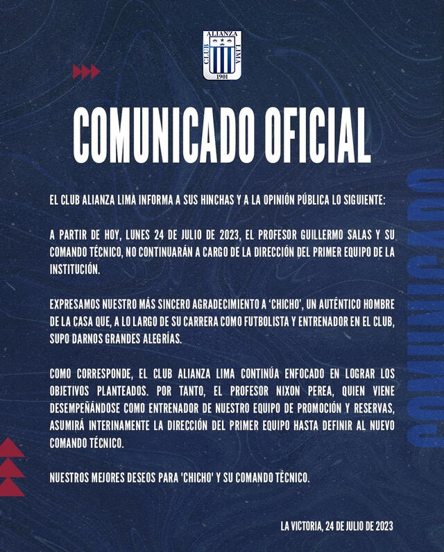 Crédito: Twitter oficial del Club Alianza Lima.    