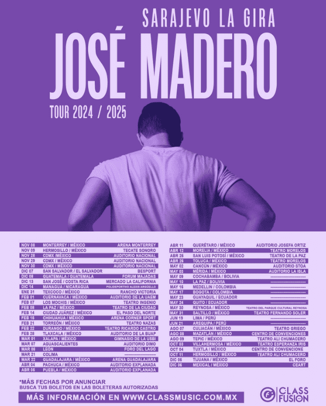 José Madero llega a Perú con su gira 