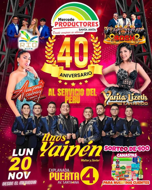 Mercado Productores de Santa Anita ofrecerá conciertos, premios y más GRATIS por su 40 aniversario