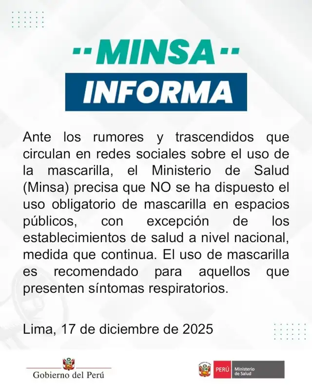 Comunicado del Minsa. Comunicado del Minsa.