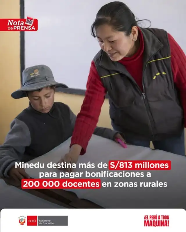 Minedu anuncia pago de bonificaciones para profesores en zonas rurales. Foto: Minedu.   