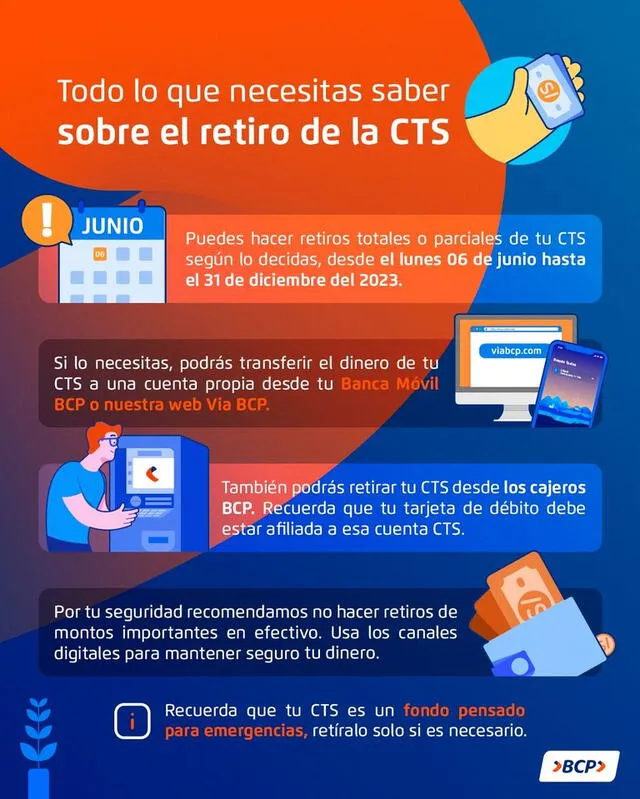  BCP informa a sus usuarios sobre la disposición del 100% de la CTS. Crédito: BCP/Twitter.   