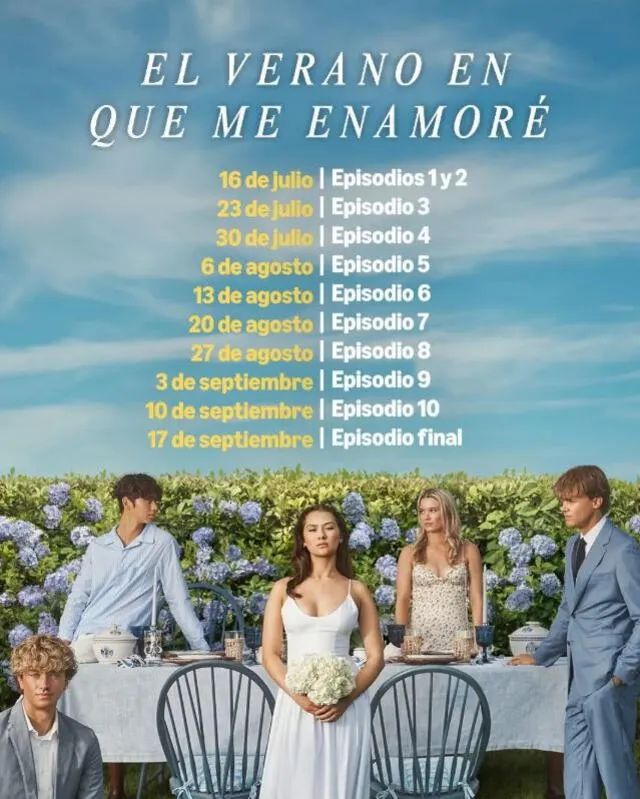  Calendario de capítulos de 'El verano en que me enamoré' temporada 3. Foto: Amazon Prime Video   