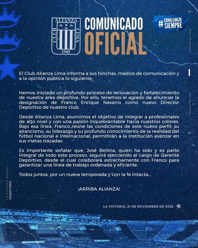 Comunicado Alianza Lima