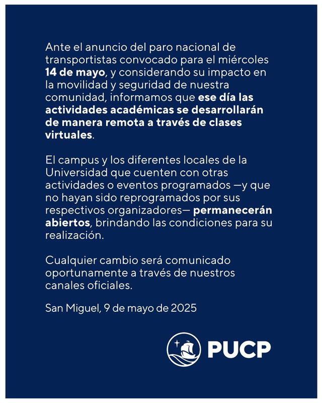 Clases remotas en la PUCP