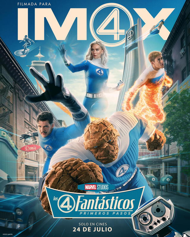 Póster oficial de 'Los 4 Fantásticos: Primeros pasos'. Foto: Marvel Studios Póster oficial de 'Los 4 Fantásticos: Primeros pasos'. Foto: Marvel Studios