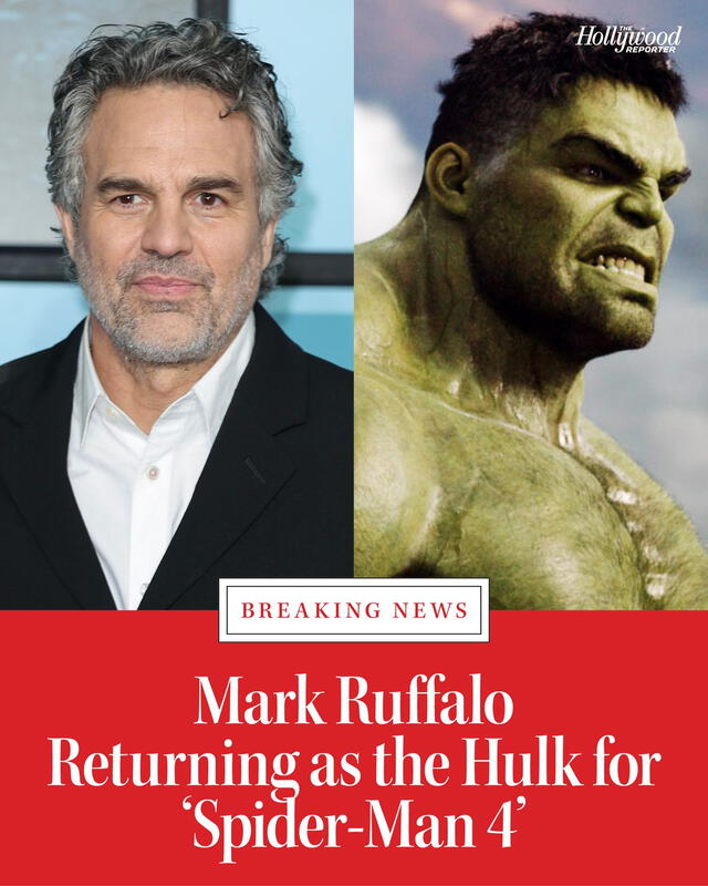 Mark Ruffalo regresará como Hulk. Foto: The Hollywood Reporter Mark Ruffalo regresará como Hulk. Foto: The Hollywood Reporter