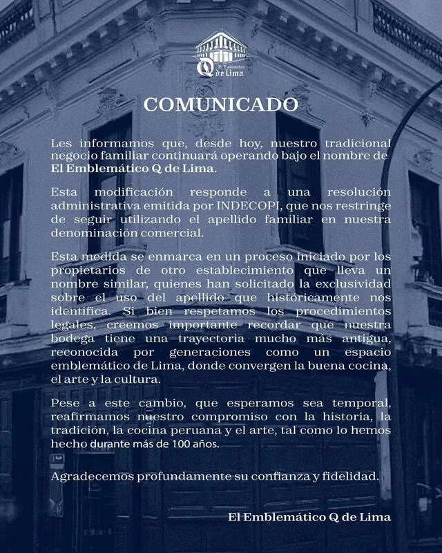 <strong>El emblemático bar Queirolo del Centro de Lima cambió de nombre</strong>   