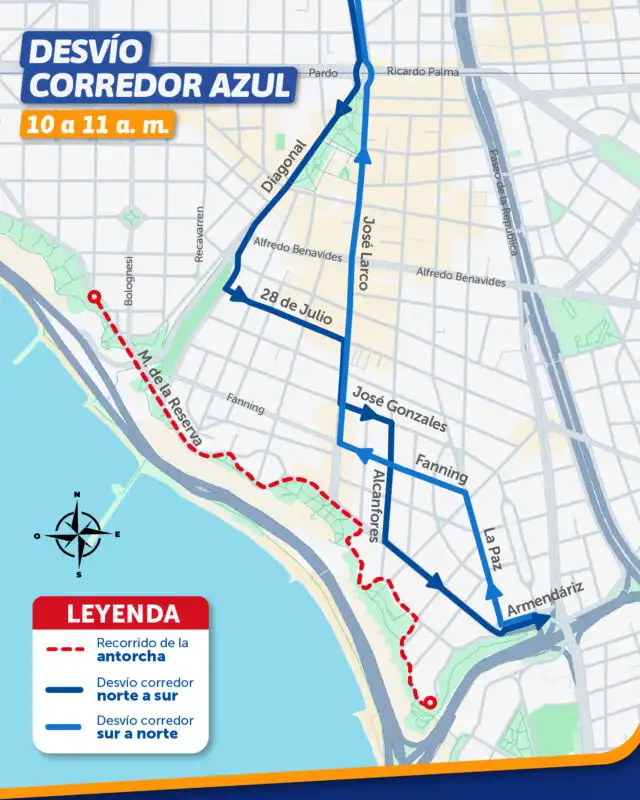 Desvio del Corredor Azul. Desvio del Corredor Azul.