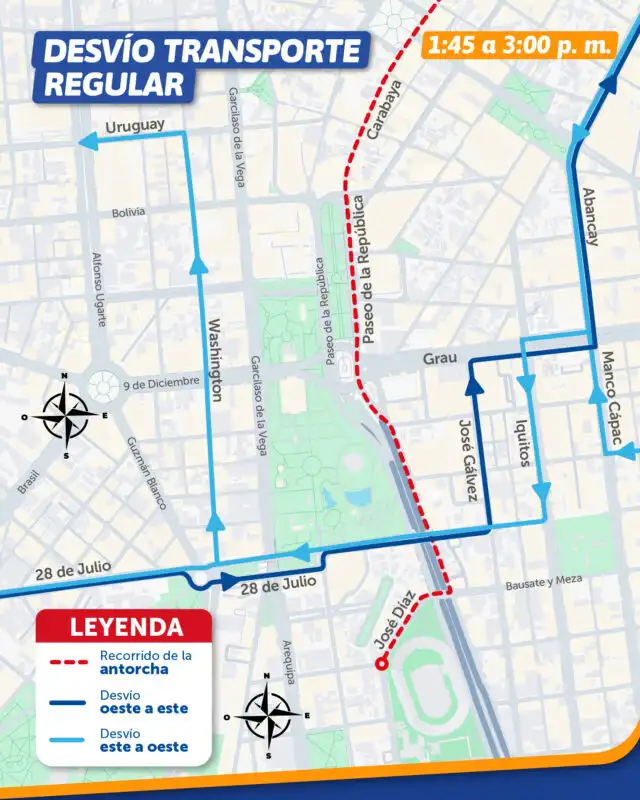 Desvío del Transporte regular en el Centro de Lima. Desvío del Transporte regular en el Centro de Lima.