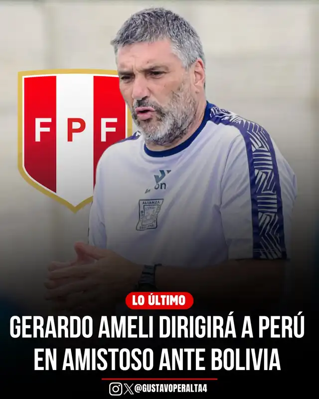Gerardo Amelí será el entrenador de Perú ante Bolivia. Foto: X/Gustavo Peralta Gerardo Amelí será el entrenador de Perú ante Bolivia. Foto: X/Gustavo Peralta