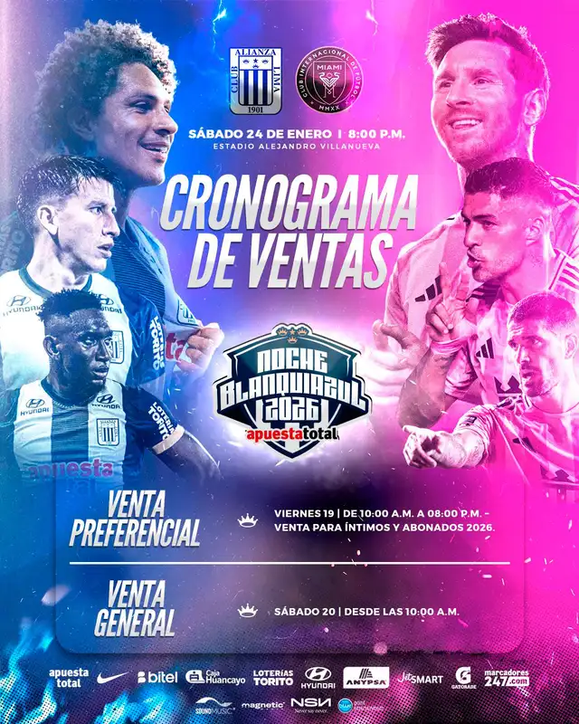 Cronograma de venta para la Noche Blanquiazul. Foto: Alianza Lima Cronograma de venta para la Noche Blanquiazul. Foto: Alianza Lima