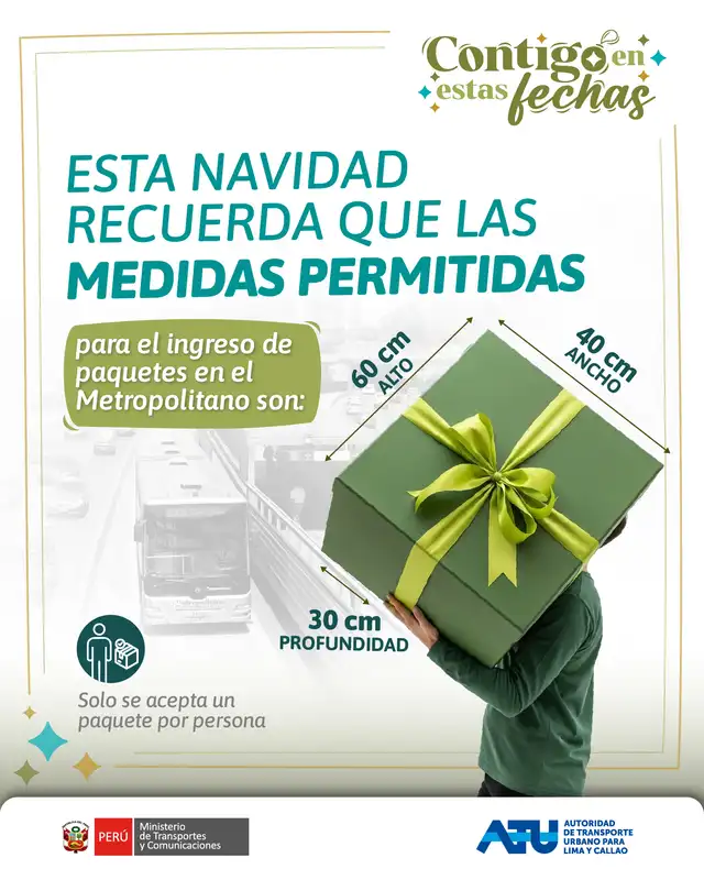 <strong> El Metropolitano tiene restricciones para el ingreso de paquetes durante las fiestas</strong>   